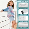 thumbnail image 6 of Xoenoiee Axolotl Cherry Blossom Print Girls Oversized Sweatshirt with Side Slits, Drop Shoulder Pullover Long Sleeve Crewneck Sweaters, Loose Fit Tunic Top, 5-6 Years, 6 of 7