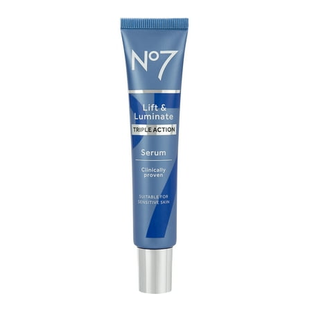 No7 Lift & Luminate Triple Action Face Serum with Collagen Peptides, All Skin Types, 1 oz