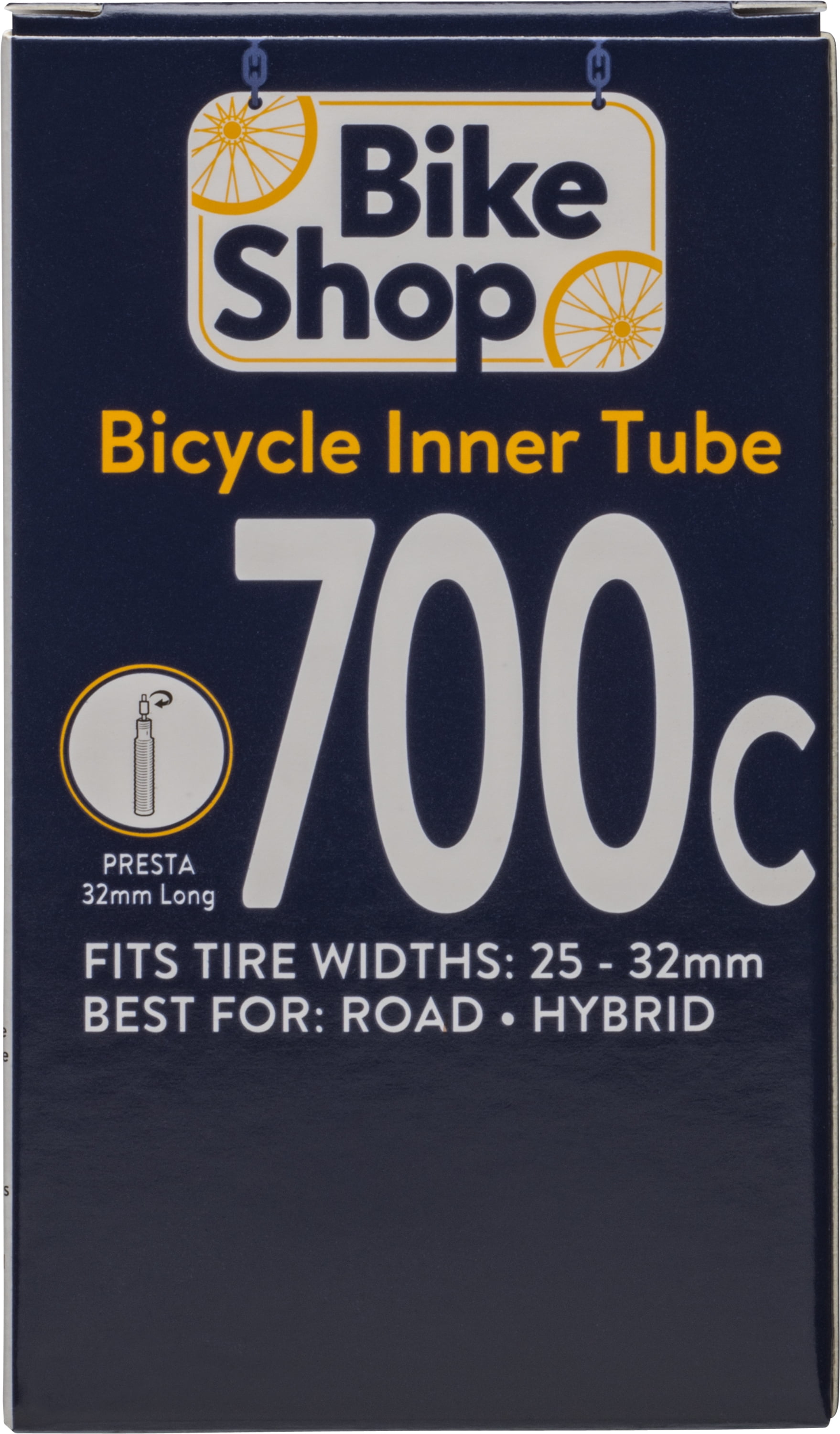Pair of 700 x 25-28c Presta Road Bike Inner Tubes with a long 48mm valve 