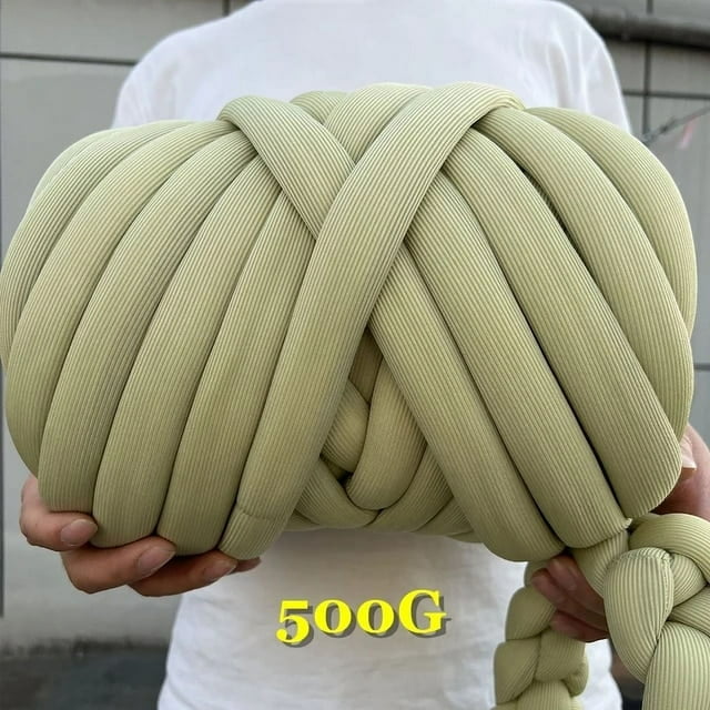 New Striped Core Spun Crochet Yarn Ice Silk Feeling Polyester Cotton Rope for Handbag Pet Nest Fashion Home Decoration