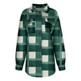 thumbnail image 5 of Ozmmyan Women Wool Jacket Plaid Printed Long Sleeve Turn-down Collar Suit Cardigan Woolen Coat, 5 of 6