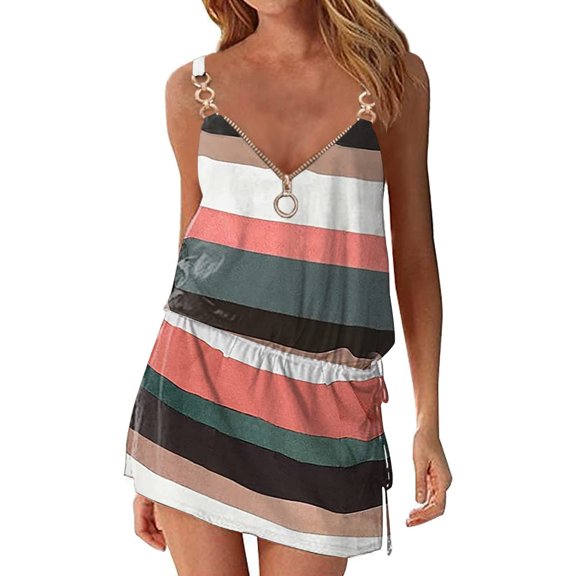 Viikei Summer Dresses for Women 2025 Plus Dresses for Women Plus Size Women Dress Clearance Sale Plus Dresses for Women 2025 Summer Beach Cover Ups Boho Floral Print Mini SunDress