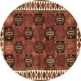 thumbnail image 1 of Ahgly Company Indoor Round Persian Brown Traditional Area Rugs, 4' Round, 1 of 4