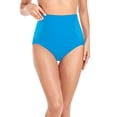 thumbnail image 5 of PEASKJP High Waisted Bikini Bottoms Tummy Control Women Twist Bikini Bottom Moderate High Cut Bathing Suit Bottoms Ruched Swimsuit Bottom (Blue,S), 5 of 9