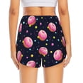 thumbnail image 4 of Uemuo Cartoon Donut Planets Pattern Women's Athletic Shorts High Waisted Running Shorts with Liner Pockets Gym Elastic Workout Shorts-Medium, 4 of 9