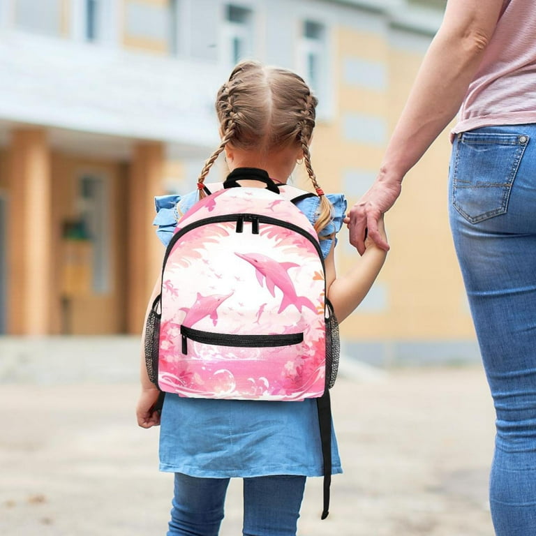 Lightweight Kids Backpack Kindergarten School Bag Child Rucksack Daypack for 3 8 Years Old Pink Dolphin Walmart