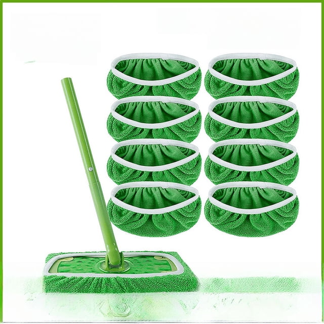 Funda de tela absorbente de agua de repuesto adaptada a la fregona plana Swiffer Mop Paño de fregona rotativa húmeda y seca para uso doméstico