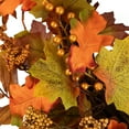 thumbnail image 4 of 32" Autumn Harvest Decorative Artificial Orange Green and Gold Berries and Leaves Wreath - Unlit, 4 of 7