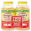 Spring Valley Omega-3 Natural Lemon Flavor Dietary Supplement Twin Pack, 1000 mg, 360 count, 2 pack