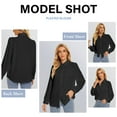 thumbnail image 3 of Button Down Blouses for Women Long Sleeve Pleated Tops Casual Business Blouse for Office Wear Chiffon Elegant Black Shirt for Women, 3 of 5