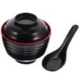 thumbnail image 4 of 1 Set of Japanese Miso Soup Bowl with Spoon Japanese Style Rice Bowl Covered Miso Soup Bowl, 4 of 8