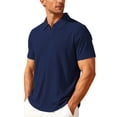 thumbnail image 5 of Polo Shirt for Men Short Sleeve V Neck Polo Tees Loose Fit Navy Shirt Men, 5 of 5