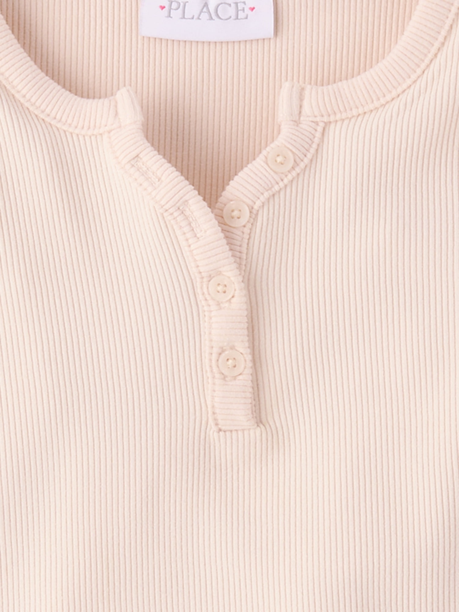 The Children's Place Girls Long Sleeve Sueded Rib Henley Top, Sizes XS-XXL