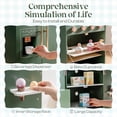 thumbnail image 5 of Robud Play Kitchen with Toy Fridge & Oven, Vintage Green Wooden Kids Kitchen Play Set for Ages 3-7, Realistic Stove Sink Clock with Sound Knobs, Touch-Sensitive Cooking Toy Gift for Boys Girls, 5 of 9