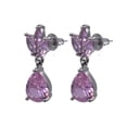 thumbnail image 2 of Aretes De Zirconia Con Diseño De Flor Y Gota, 2 of 3