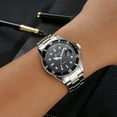 thumbnail image 2 of Fsqjgq Watches for Men Classic Stainless Steel Date Sport Quartz Analog Wrist Watch Mens Dress Watches Black, 2 of 9