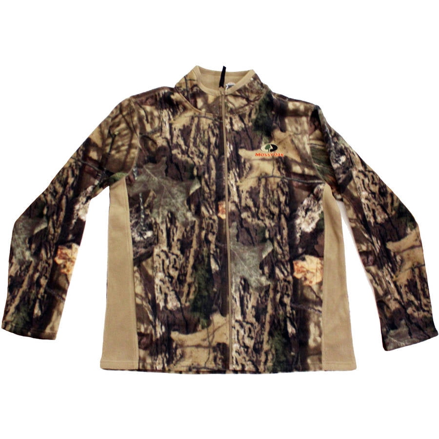 Mossy Oak Men's Fleece Camo Full Zip Jacket, MO Breakup Country
