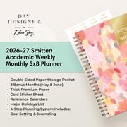 Blue Sky Day Designer 2026-2027 Weekly and Monthly Academic Year Planner Calendar, July 2026 - June 2027, 5 x 8, Flexible Cover, Wirebound, Storage Pocket, Includes Stickers, Smitten