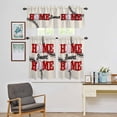 thumbnail image 4 of Kitchen Window Curtains Valance and Tier Set, Baseball Texture Sweet Home Text Rod Pocket Tier Curtain Valance Set, Black Stripe on Beige Light Filtering Cafe Curtains for Bedroom Living Room, 4 of 9