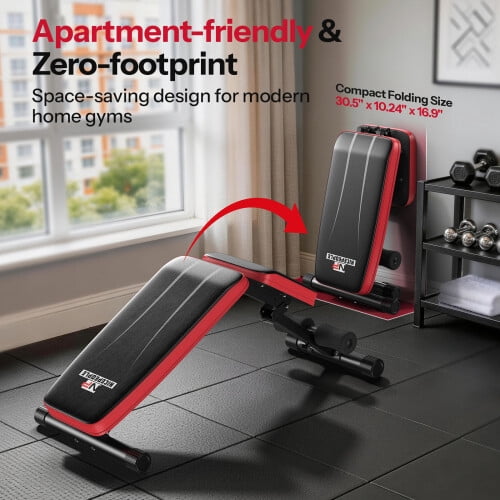 NICEPEOPLE Adjustable Weight Bench with Headrest，Dual-Support Workout Bench with 10 Backrests and 660LBS Weight Capacity
