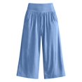 thumbnail image 3 of TRUBKH Shorts for Women Beach Drawstring Short Trendy Womens Bottoms Casual Elastic Waist with Multi Pockets Trendy Lounge Shorts Women Gym Shorts Gym Clothes for Woman Blue L, 3 of 5