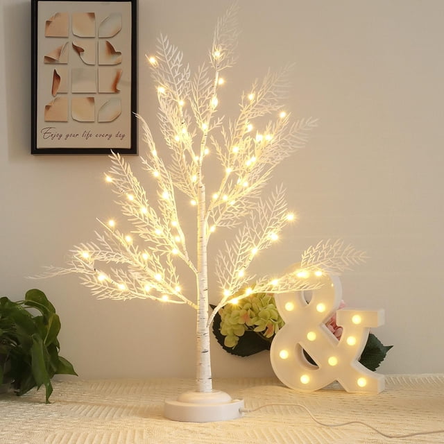 Lámpara de abedul LED,color blanco cálido, para decoración del hogar, bodas, fiestas de Pascua y Navidad