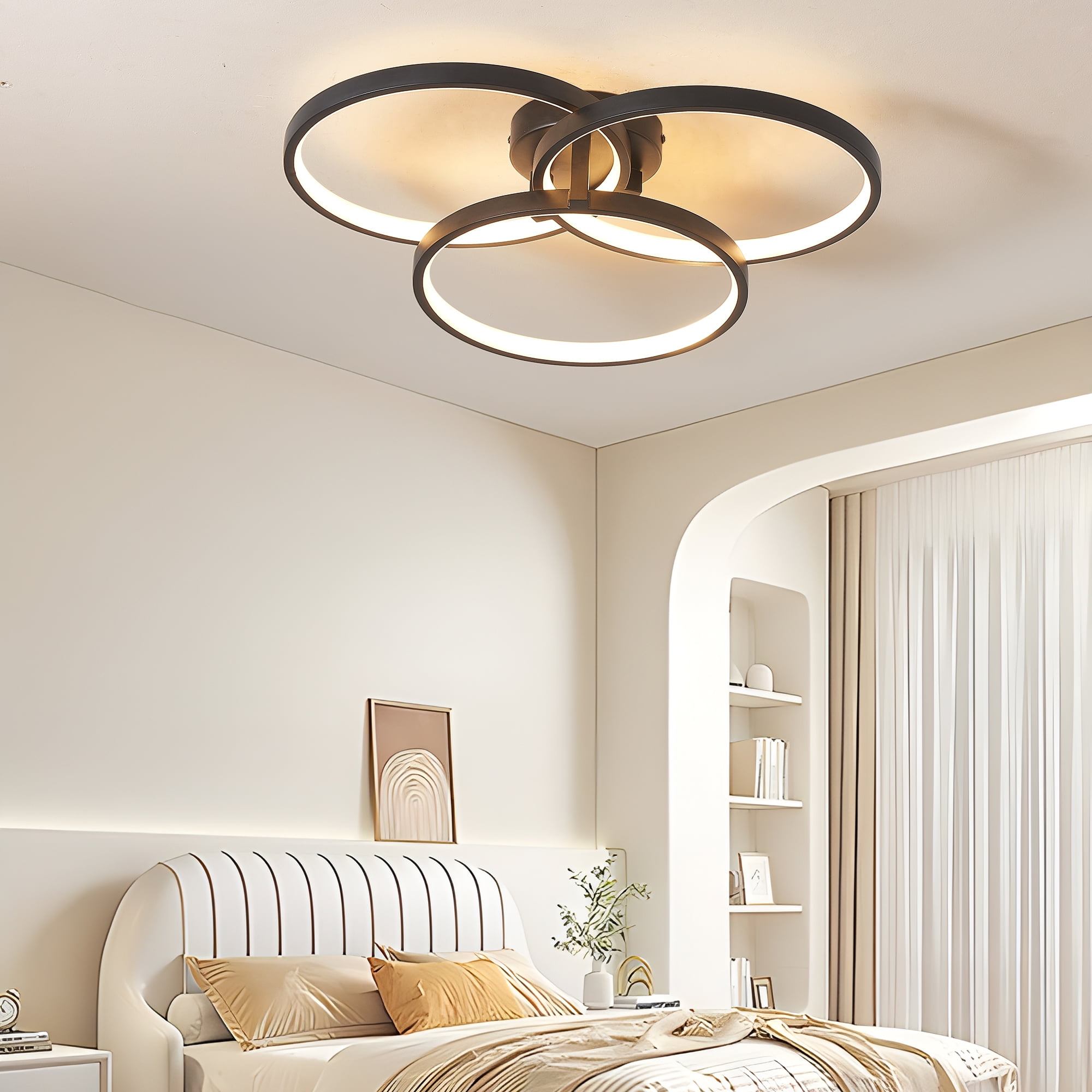 minimalist style，Flush Mount Ceiling Light for House,Adjustable color temperature 3000K/4000K/5000K