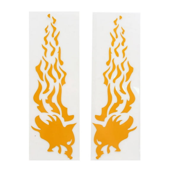 Unique Bargains 2pcs Orange Flame Pattern Reflective Sticker Decorative for Motorcycle Car
