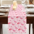 thumbnail image 3 of Pink Flamingo Table Runner, Summer Animals Washable Cotton Linen Table Runners 120 Inches Long, Dresser Scarf Runner for Dining/Living Room/Kitchen/Square Tables 13''x120'', 3 of 9