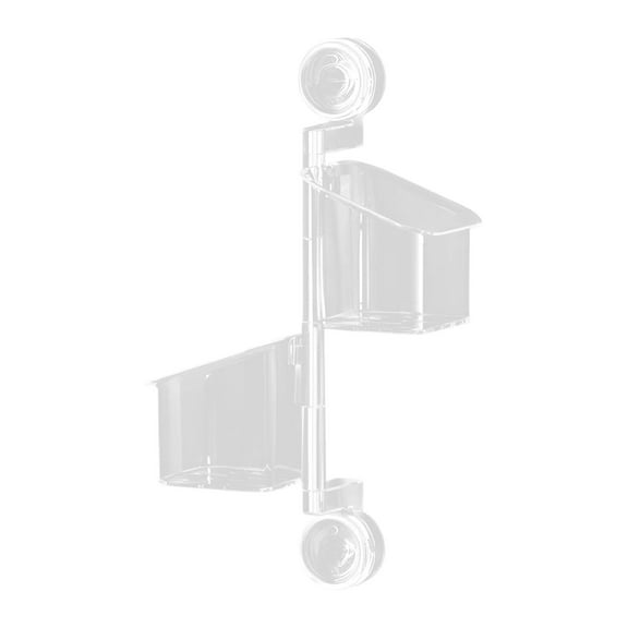 Suction Cup Rotating Kitchen Organizer, Moveable 2-Tier Shelf for Refrigerator, Wall, or Oven, No Drill Storage - Transparent