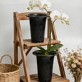 thumbnail image 5 of LiUMX 7.4-Inch Self-Watering Orchid Pot, Plastic Planter with Glossy Lines for Home Decor, Black, 19x12.3x12.3cm, Durable & Easy Care, 5 of 5