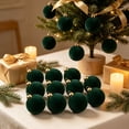 thumbnail image 4 of 15PCS Clearance! Green Jumbo Ball Shatterproof Christmas Ornament, Velvet Christmas Tree Balls Decorative Hanging Ornaments, Christmas Decorations, 4 of 7