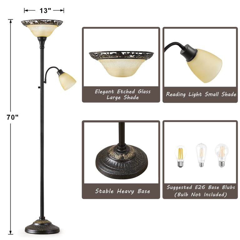 Natyswan 70" Victorian Dual-Head Floor Lamp photo 8