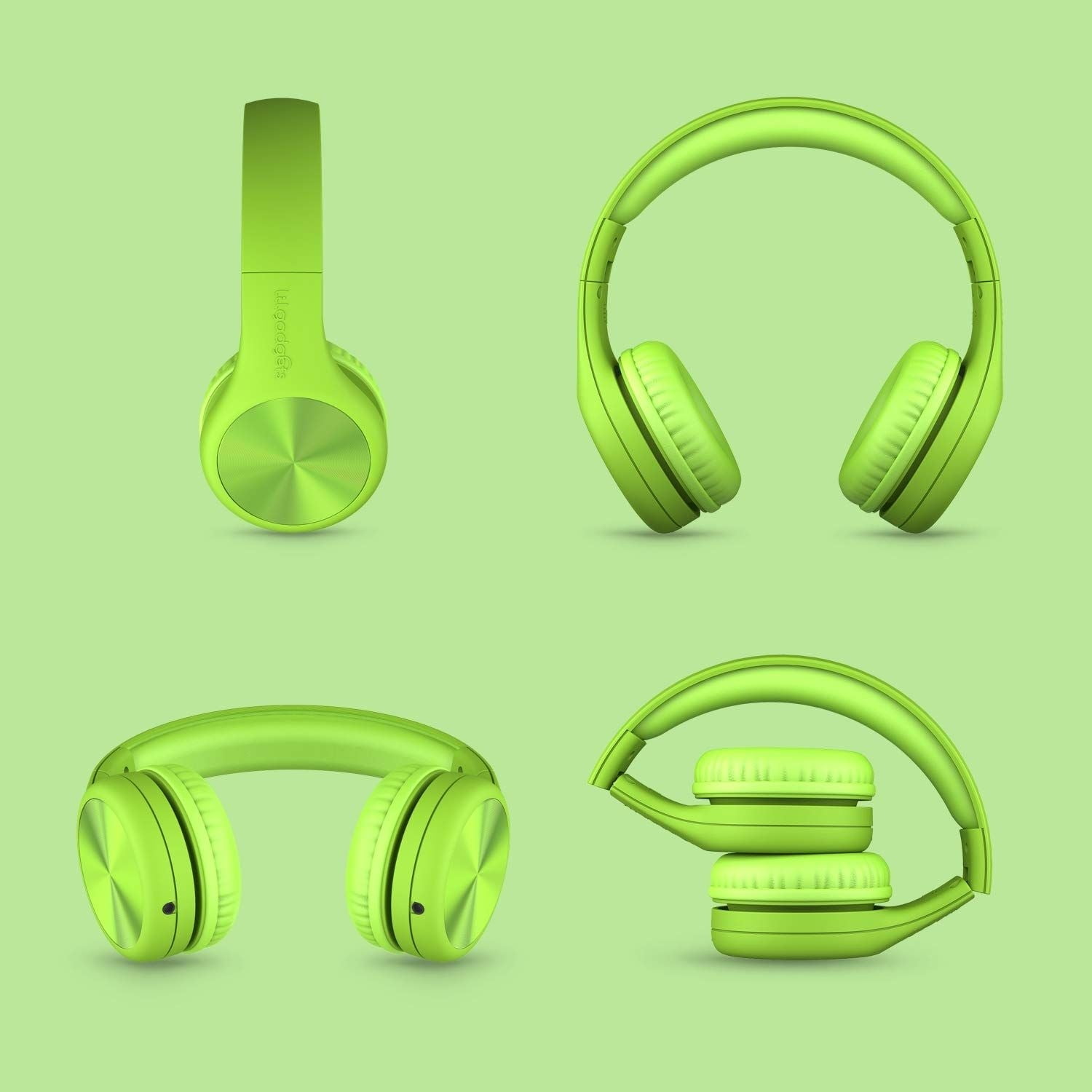 LilGadgets Kid's Foldable Wired Over-Ear Headphones, Green