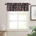 thumbnail image 3 of Cartoon Mushroom Kitchen Valance, Dreamy Mushroom Forest Fly Agaric Dark Pink Floral Fern Plant Print Blackout Window Valance for Living Room Kids Girls Bedroom Kitchen, 54x18in, 3 of 6