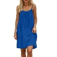 thumbnail image 5 of Bovxnpu Womens Nightgowns Sleepshirts Nightshirts Pajama Dress Spaghetti Strap Backless Loose Midi Dress Sleepwear, 5 of 8