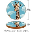 thumbnail image 3 of Deer 6Pcs Round Car Coasters, Microfiber Leather Drink Cup Holders, 11x11 cm/4.3x4.3 in, Auto Car Interior Accessories for Women and Men, 3 of 6