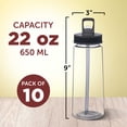 thumbnail image 5 of Plastic Sports Bottles with Spill Proof Lids 22 oz. Set of 6, Bulk Pack - Reusable, With Straw, Perfect for Gym, Outdoor Sports, Home, Office - Clear, 5 of 5