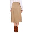 thumbnail image 3 of INSPIRE CHIC Faux Suede Midi Skirt for Women's Casual Fall Winter A Line Skirt - Trendy Elastic Waist Design XL Light Khaki, 3 of 6