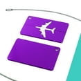 thumbnail image 2 of Airport Luggage Handbag Name Message Label Card Holder Purple 2pcs, 2 of 6