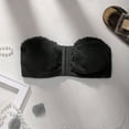 thumbnail image 2 of WCJM Bra Women Wirefree Lace Strapless Bra Bandeau Tube Top Seamless Padded Bralette Comfortable(Black,XL), 2 of 4