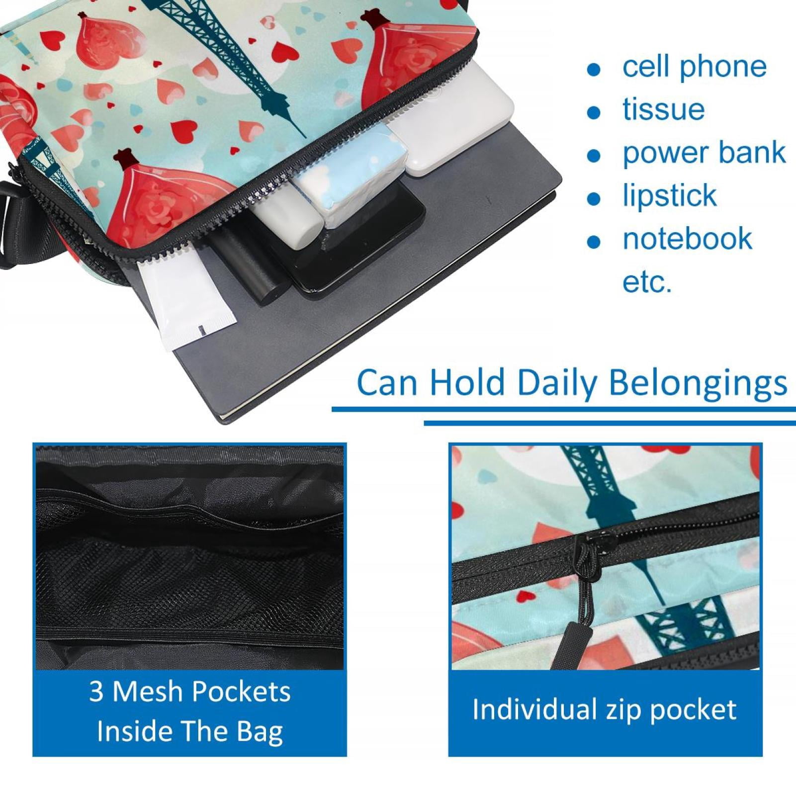 Valentine's Day Lightweight Adjustable Sling Bag Waist Pack with Extension Strap Unisex - Ideal for Travel and Outdoor Activities