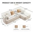 thumbnail image 3 of FFH 106" Cloud Sectional Couch, Modern Modular Sofa with L-Shape Chaise, Teddy Sofa for Living Room, No Assembly Required (White, Right Chaise), 3 of 14