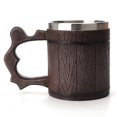 thumbnail image 1 of Cerveza artesanal hecha a mano - Taza de roble - Madera natural oscura - Barril de regalo de madera ecológico -vaso de cerveza -2 piezas, 1 of 5