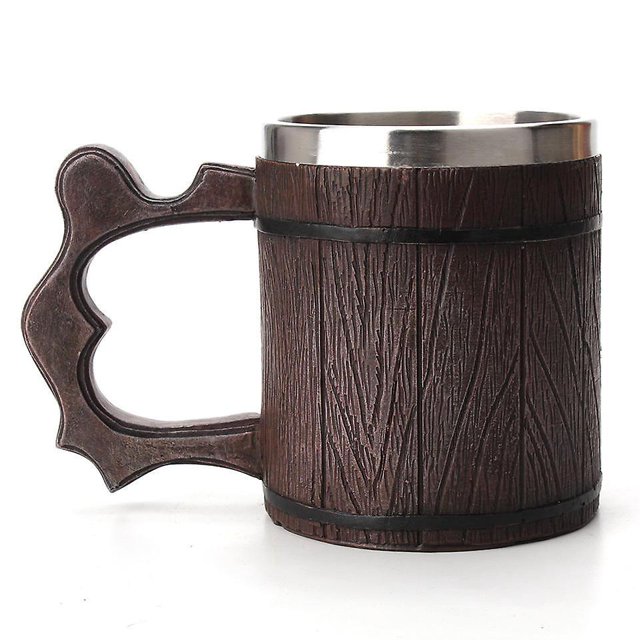 Cerveza artesanal hecha a mano - Taza de roble - Madera natural oscura - Barril de regalo de madera ecológico -vaso de cerveza -2 piezas