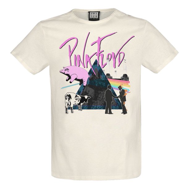 Amplified - Camiseta Pink Floyd The Greats para Adultos Unisex (Blanco Retro)