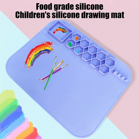 Silicone Craft Mat 20X16 Inch Large Silicone Art mat with Detachable Cup Painting Mat Siliocne Pad for Crafts Silicone Drawing Mat Sheets for Kids Adult DIY Accessories
