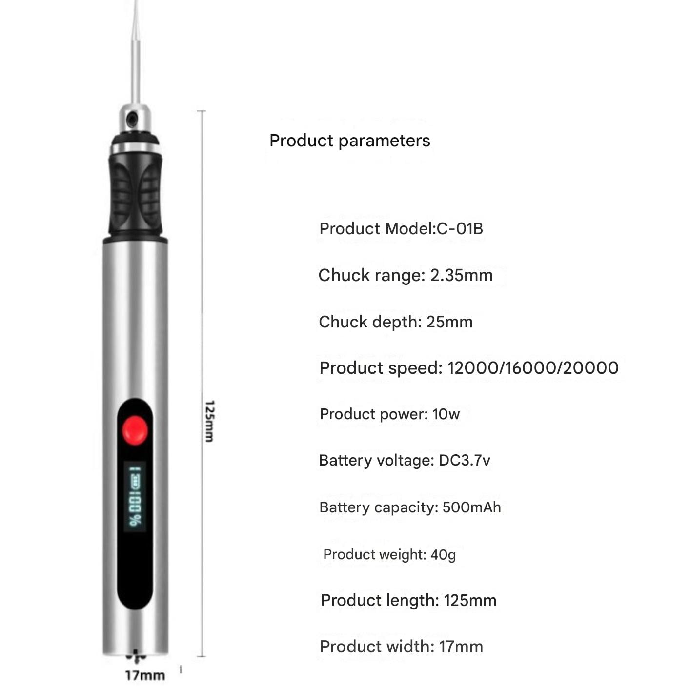 Rechargeable Electric Engraving Pen with 30 Bits, Portable DIY Engraving Tool for Metal, Wood, Glass, Jewelry and Stone