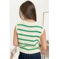 thumbnail image 2 of Stylish Sleeveless Striped Sweater Vest - Perfect for Layering in Cold Weather | [ZhiHiMeRi] | (US 8-10)M, 2 of 12
