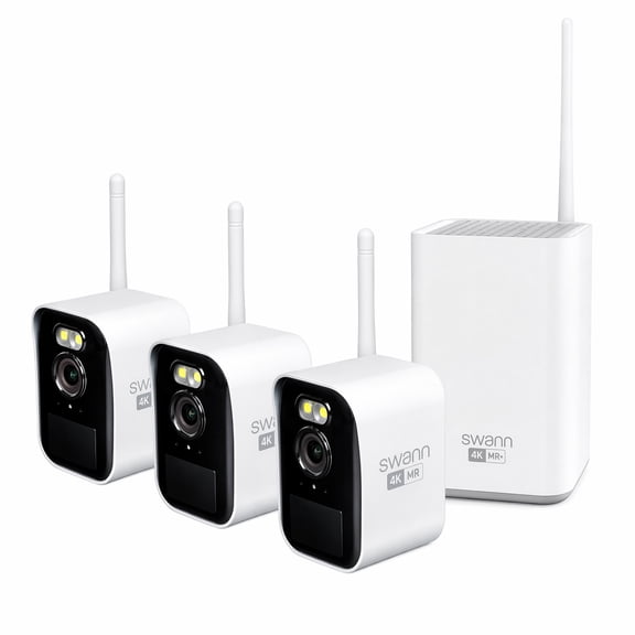 Restored Swann MaxRanger Mini 4K Wireless NVR Security System, 3-Pack (Refurbished)